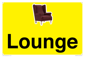 Lounge Dementia Friendly Yellow SIgn